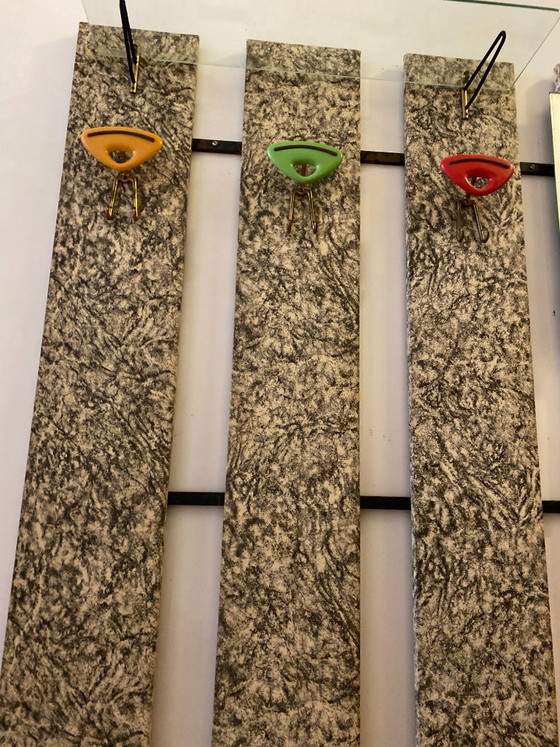 MCM 1960s–70s Skai Hall Coat Rack with Heart Hooks & Mirror – Glass (photo 5 of 6)