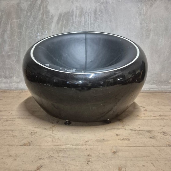 Image 1 of Fauteuil lounge vintage en fibre de verre, années 1970, design inspiré de l'ère spatiale