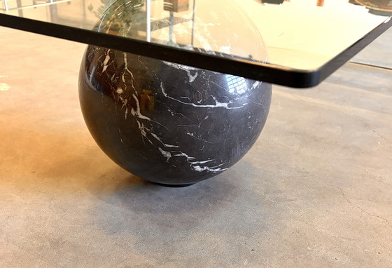 Image 1 of Giorgio Cattelan curved glass and marble coffee table 
