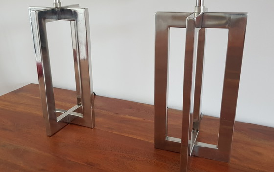 Image 1 of 2x Light Makers Solid Metal Table Lamps