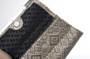 Diane Von Furstenberg, gold woven clutch