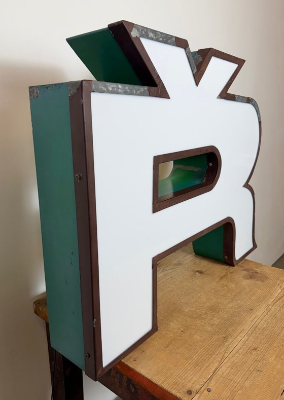 Image 1 of Large Vintage Illuminated Advertising Letter Ř , 1960s