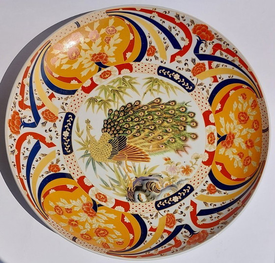 Image 1 of Japanese-style Imari or Kutani design (peacock and floral motifs) 