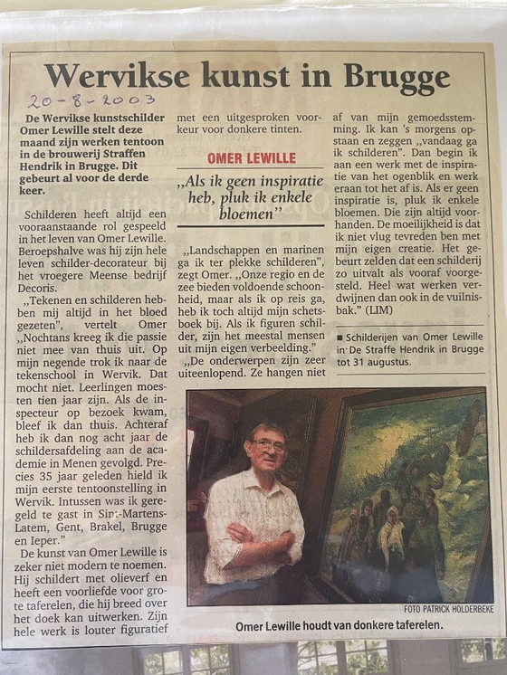 Image 1 of Olieverschilderij op linnen doek door Omer Lewille