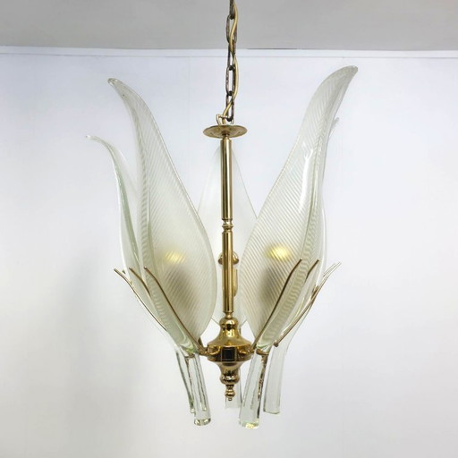 Lámpara de araña de cristal de Murano, década de 1970, mediados de siglo, Franco Luce