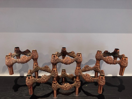 6 Bougeoirs Stoff Nagel Quist couleur cuivre, Bougeoirs et chandeliers, Métal, Marron (photo 2 sur 5)