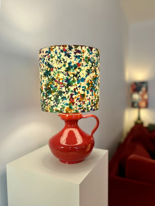 Upcycled table lamp made from a vintage vase - West German Pottery