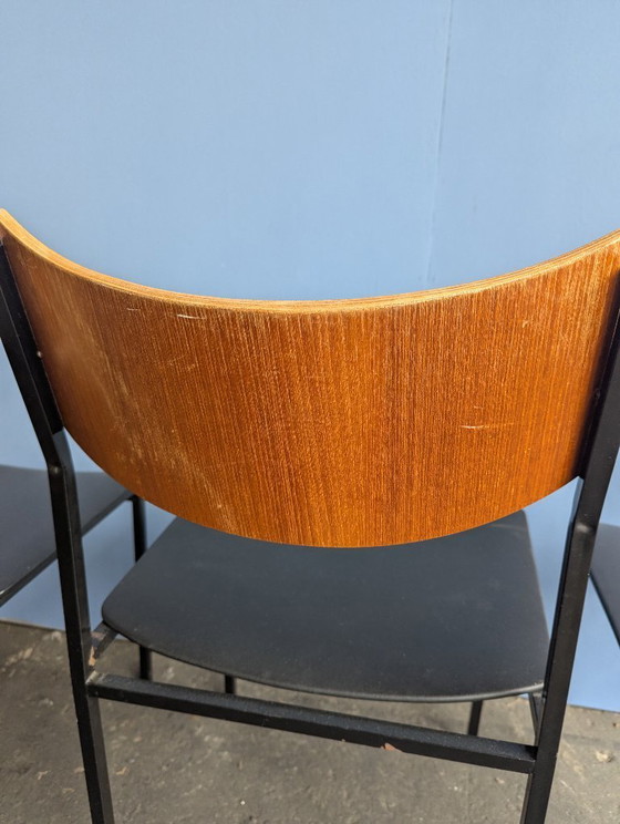 Image 1 of 3x midcentury stoel, teak/staal, 1960s