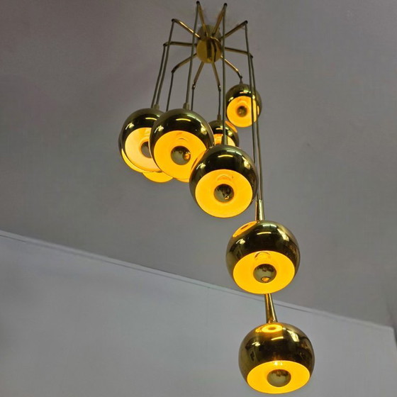 Image 1 of Hans-Agne Jakobsson Cascade lamp in brass 10 cups 1960s