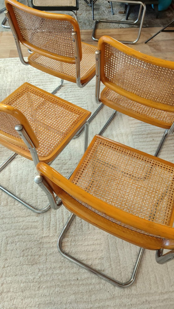 Sedia Cesca B32 timbrata di Marcel Breuer, Italia – Sedie da pranzo, Rattan, Wood (photo 7 of 10)
