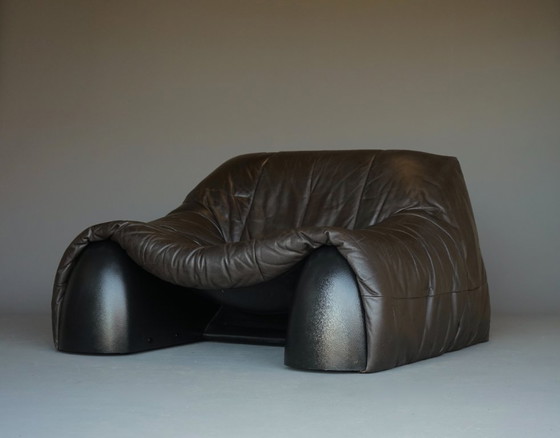 Image 1 of Amak Lounge Chair aus braunem Leder von Annie Hieronimus für Cinna, 1980er Jahre