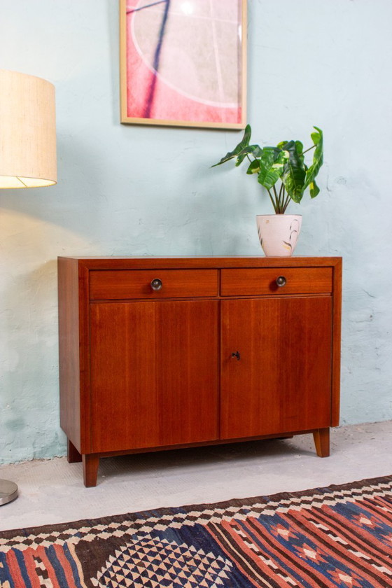 Image 1 of Vintage chest of drawers sideboard pattern ring teak nut mid century 60s