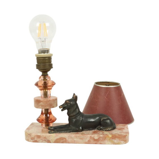 Image 1 of French Art Deco Dog Table Lamp