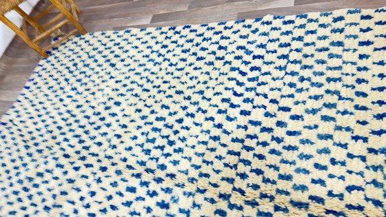 White and Blue Berber Rug, Handmade Wool, 200/260 – Rugs & carpets (photo 3 of 8)