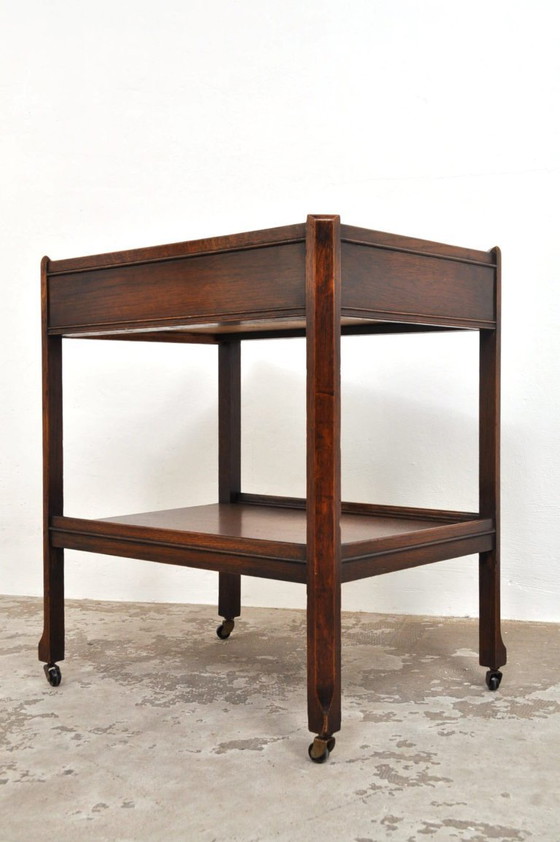 Image 1 of Chariot ancien en chêne avec tiroir, années 1920