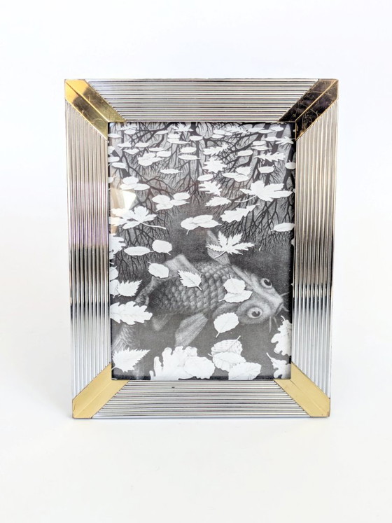 Image 1 of Ensemble de 3 cadres photo vintage en laiton argenté, 13 x 18 cm