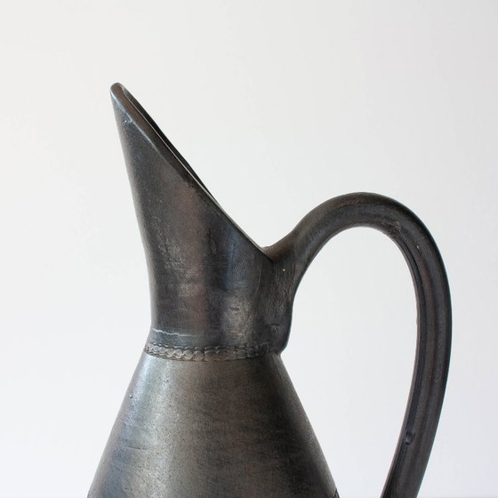Image 1 of Vintage Handmade Black Pottery Vase from Bisalhaes, 1960's