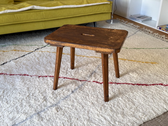 Image 1 of Antique Wooden Stool Milk Chair Stool Vintage wooden stool 
