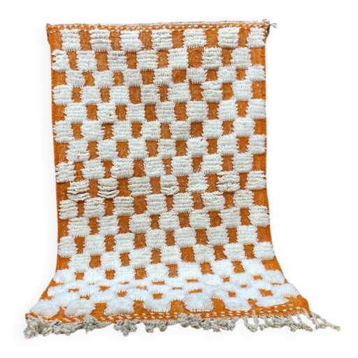 Ecru Marokkanischer Teppich mit geometrischen Mustern 250cm x 150cm