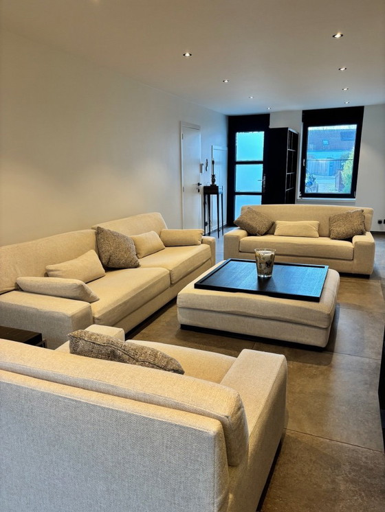 Image 1 of Set completo per soggiorno JNL Don Juan in tessuto ecrù (come nuovo)