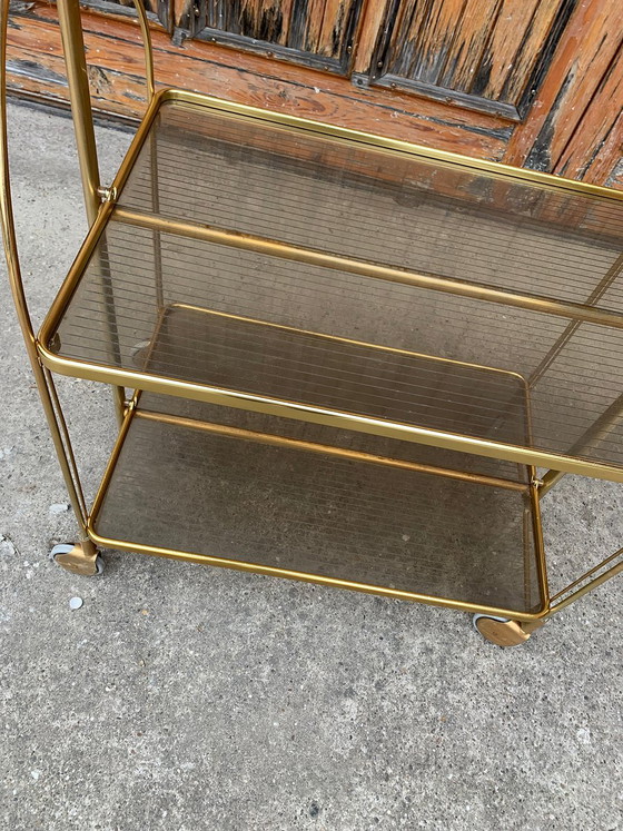 Vintage Folding Trolley in Gold Brass and Plastic – Bar carts (photo 2 of 5)