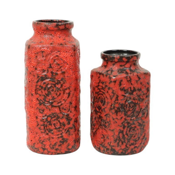 Image 1 of Set Vases en lave grasse rouge Scheurich Jura
