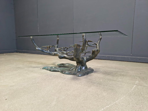 Table basse vintage bonsaï de Willy Daro, années 1970