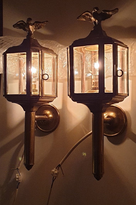 2 lanterne antiche lampade da carrozza lampade da esterno – Applique, Ottone (photo 20 of 27)