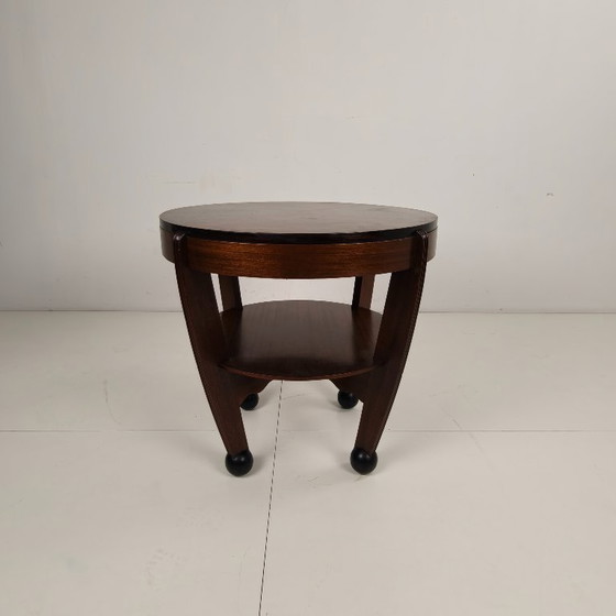 Image 1 of Art Deco oak coffee table – Amsterdam School, Netherlands, 1930s