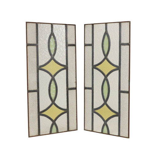 Art Deco Glasraam Glas in Lood Geometrisch 51x24cm – decoratieve objecten