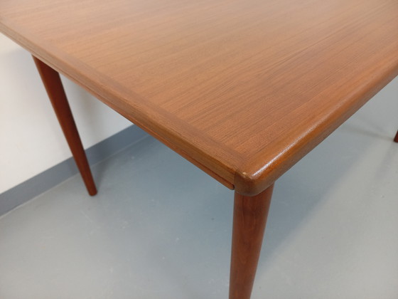 Image 1 of Scandinavian 60's vintage Dyrlund rectangular teak dining table with extensions