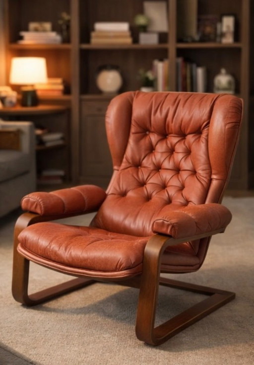 EAR-PATCH ARMCHAIR, MOULDED WOOD