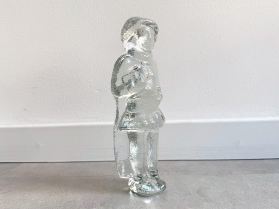 Image 1 of Tapisserie murale vintage en verre Kosta Boda représentant une fille/femme