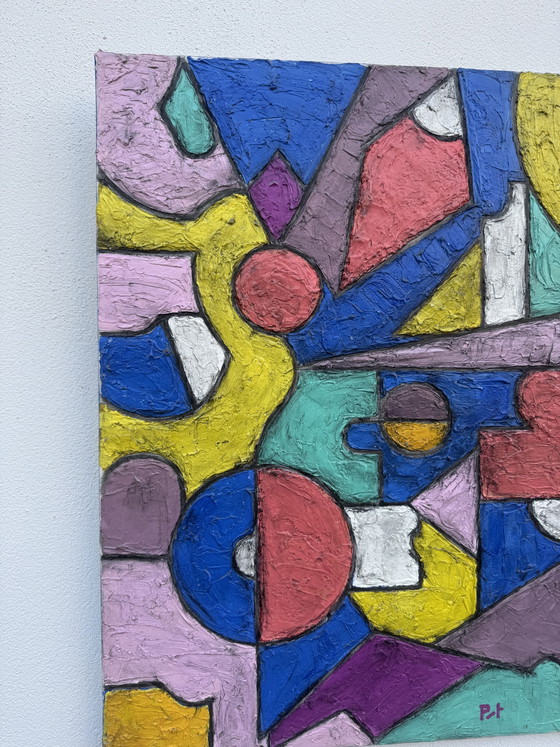 Colorful Geometric Abstract Painting – Paintings & Drawings, Canvas (photo 13 of 13)