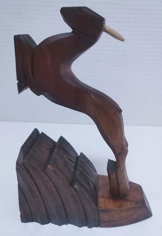 Image 1 of paire serre-livres chamois stylisés vintage