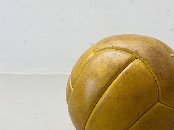 Image 1 of Very rare vintage leather ball, solid ball (medicine ball), 1.500 kg, 1960s