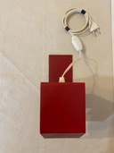 Vintage Geometric Red Metal Table Lamp, 1970s