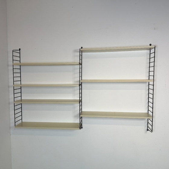 Image 1 of Scaffale da parete vintage Nisse Strinning con 7 ripiani color crema