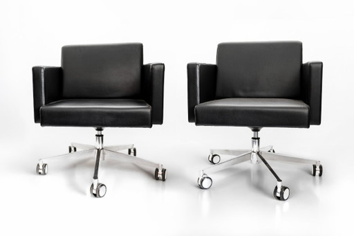 Poltrona Frau Set Van 2 Fauteuils/Bureaustoelen/Chairs – draaistoelen, Leather