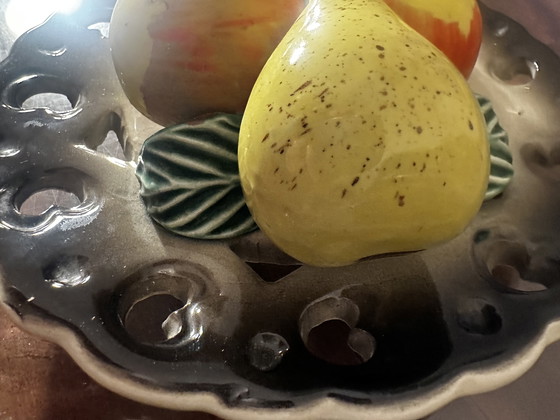 Image 1 of Vintage assiette Barbotine en ajourée