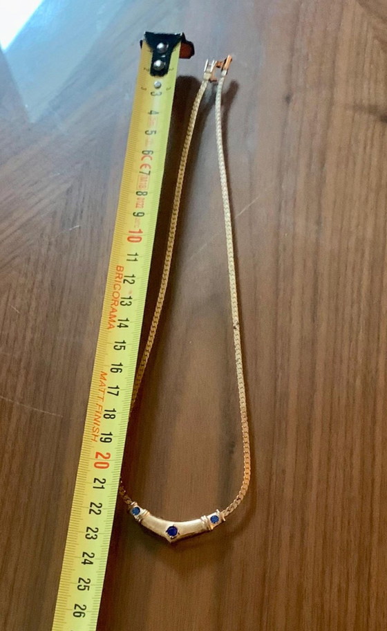 Collier Iconique Ras Du Cou Pierre Cardin Années 50/60 - Plaqué Or - Cristaux Bleus – Cadeaux, Metal (photo 11 of 16)