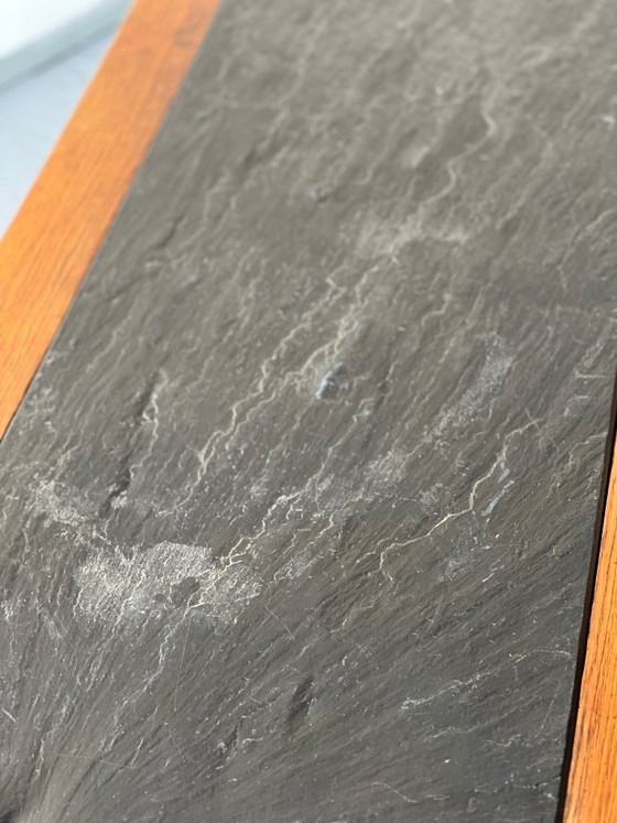 Image 1 of Oak coffee table with a vintage 1960s slate top