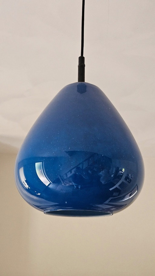 Lampada a sospensione Space Age Galaxy Blue di Peill & Putzler – Germania Ovest – anni '70