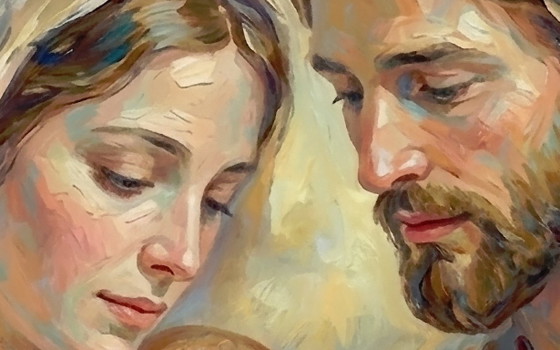 Image 1 of Jesus, Maria und Josef „Das Jesusgebet“ (120x60) cm