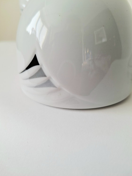 Image 1 of Winterling Rösslau Sugar & Cream Set | Unique Retro Shape | Graphic Gray/Black Decor