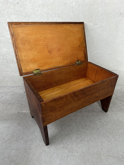 Old oak stool / box