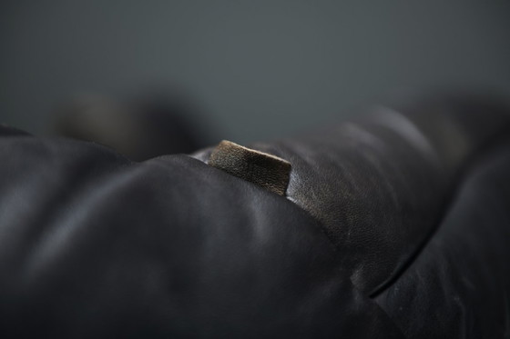 Image 1 of  Very rare black leather cantilever Easy Chairs by Gerard van den Berg - Montis