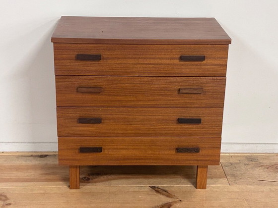 Image 1 of Vintage mid-century ladenkastje teakhout