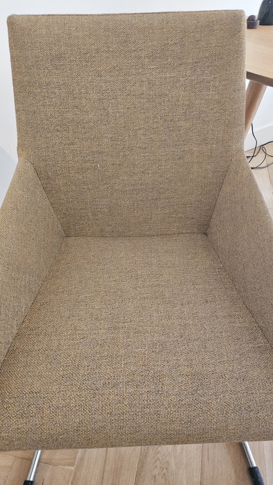 2 Design on Stock Eetkamerstoel - Model Penta - Zeer Goede Staat -l – Eetkamerstoelen, Metal, Textile (photo 4 of 7)
