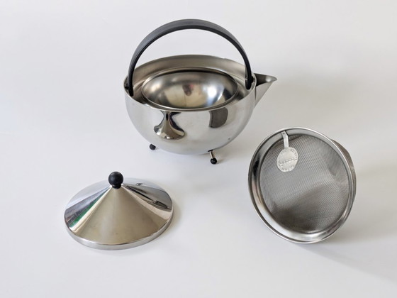 Tetera Bodum "Teaball" de Carsten Jørgensen, acero inoxidable, años 80 Memphis – Accesorios de cocina, Metal (photo 5 of 16)